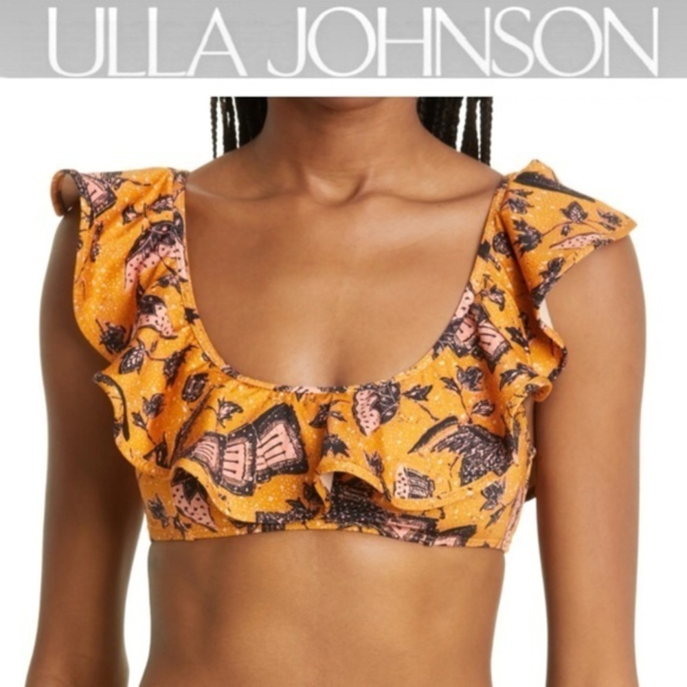Ulla Johnson Azores Bikini Ruffle Top sz M 190$